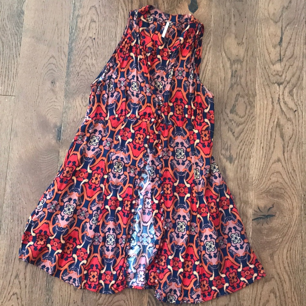 FREE PEOPLE BUTTON DOWN MINI DRESS